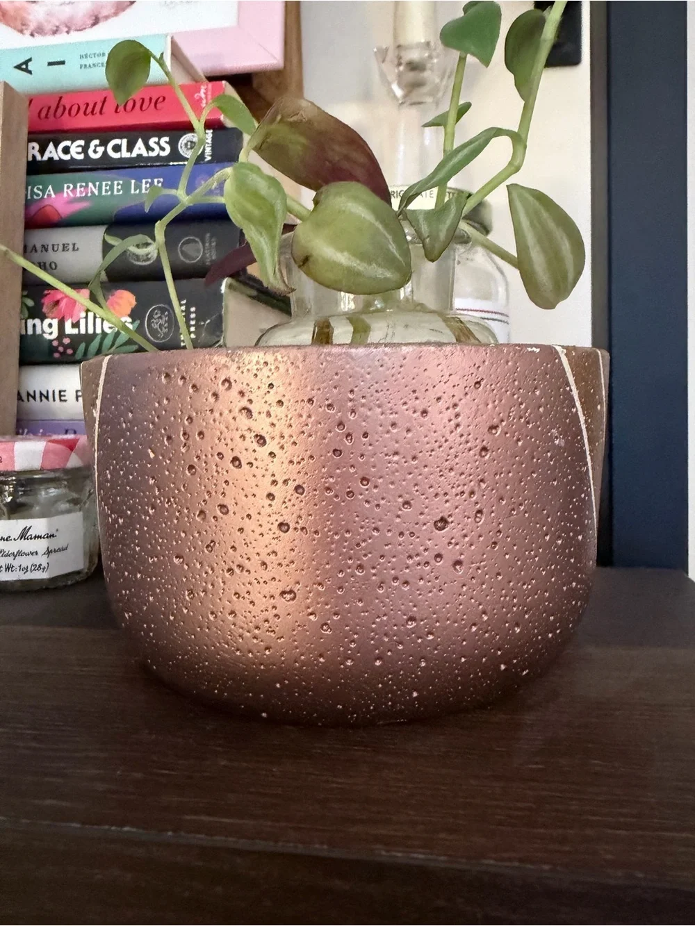 Modern Bronze Geometric Boutique Ceramic Planter w/ Drainage